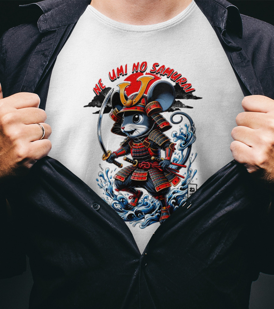 Ne Umi No Samurai Mouse Samurai Cute T-Shirt