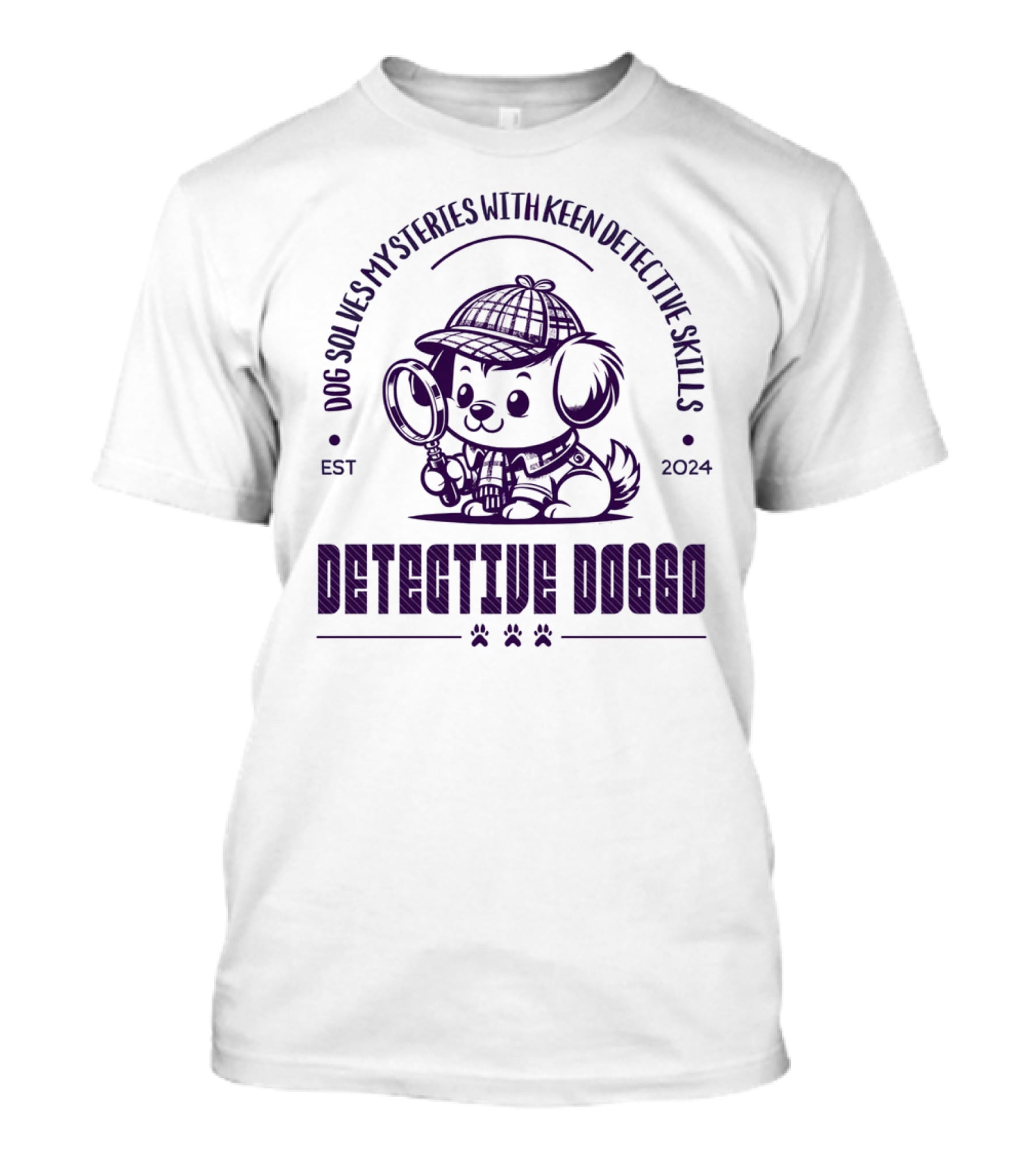 Detective Doggo Dog Solves Mysteries With Keen Detective Skills Est T-Shirt
