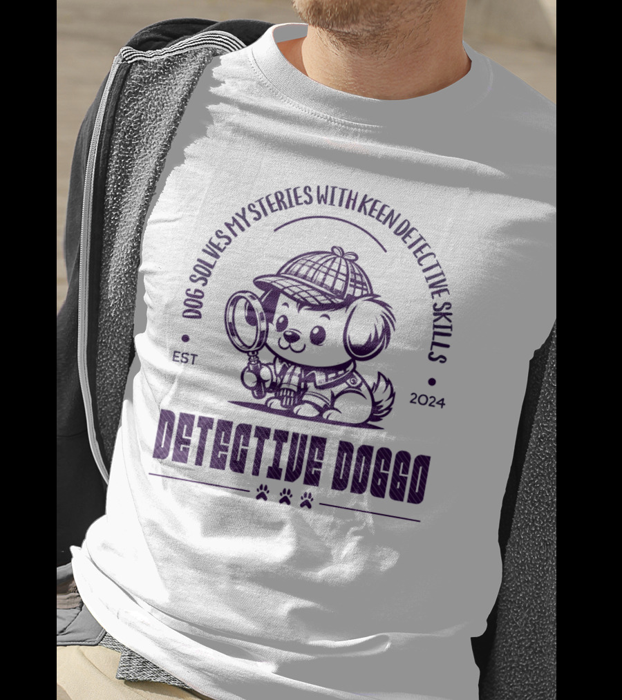 Detective Doggo Dog Solves Mysteries With Keen Detective Skills Est T-Shirt