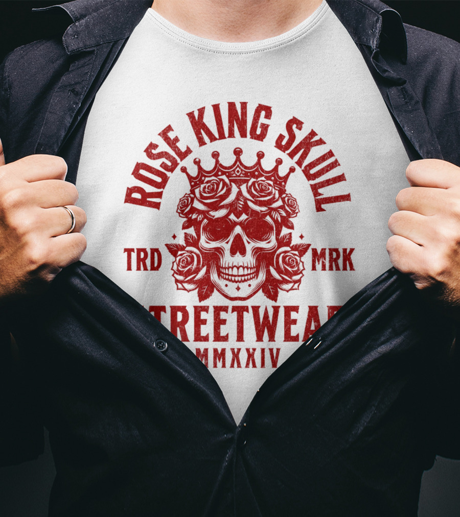 Rose King Skull TRD MRK Streetwear MMXXIV T-Shirt