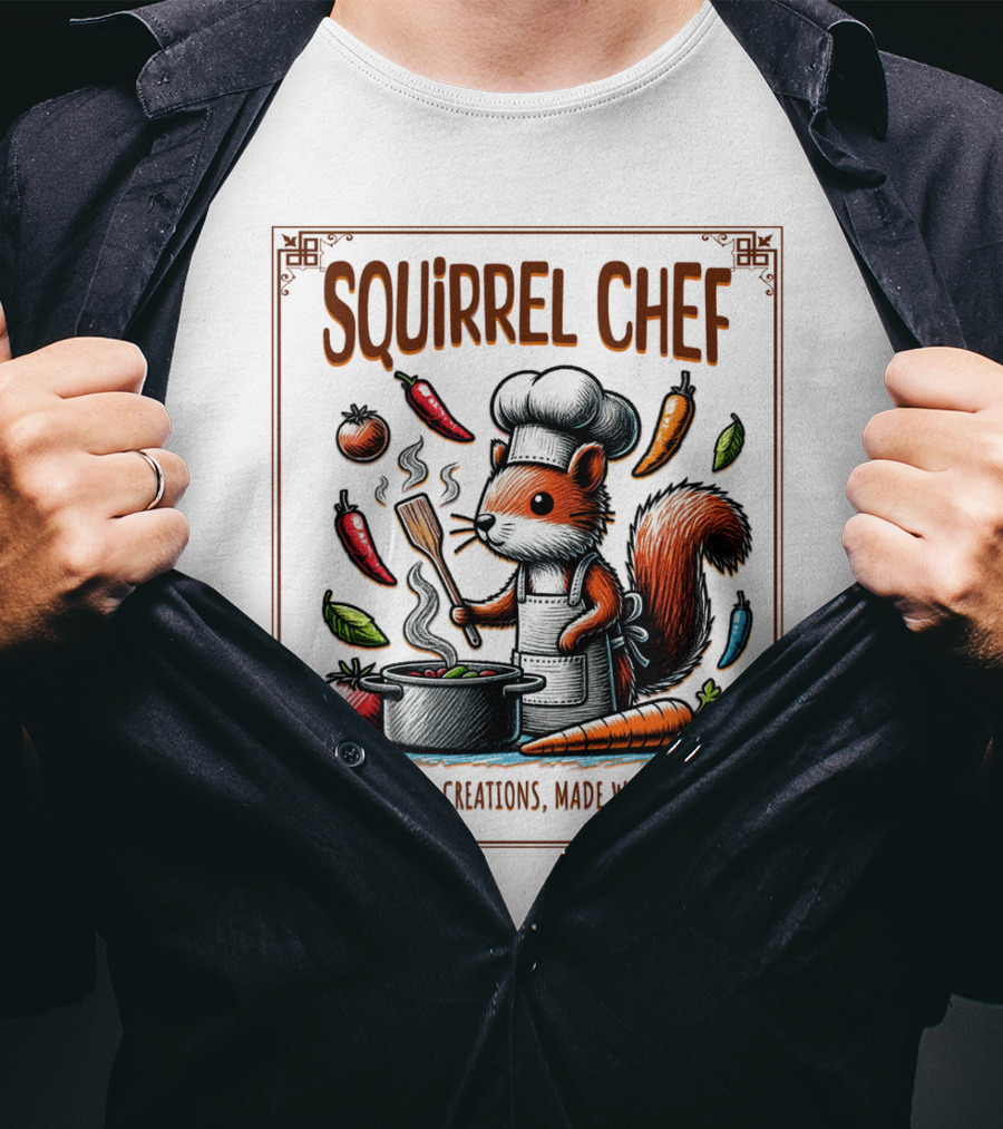 Squirrel Chef Flavorful Creations Made With Love T-Shirt