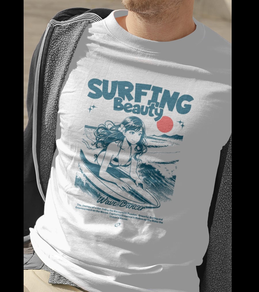 SURFING Beauty Wave Dancer Ocean's Waves Passion Graceful Surfing Empowerment Elegant Motion T-Shirt