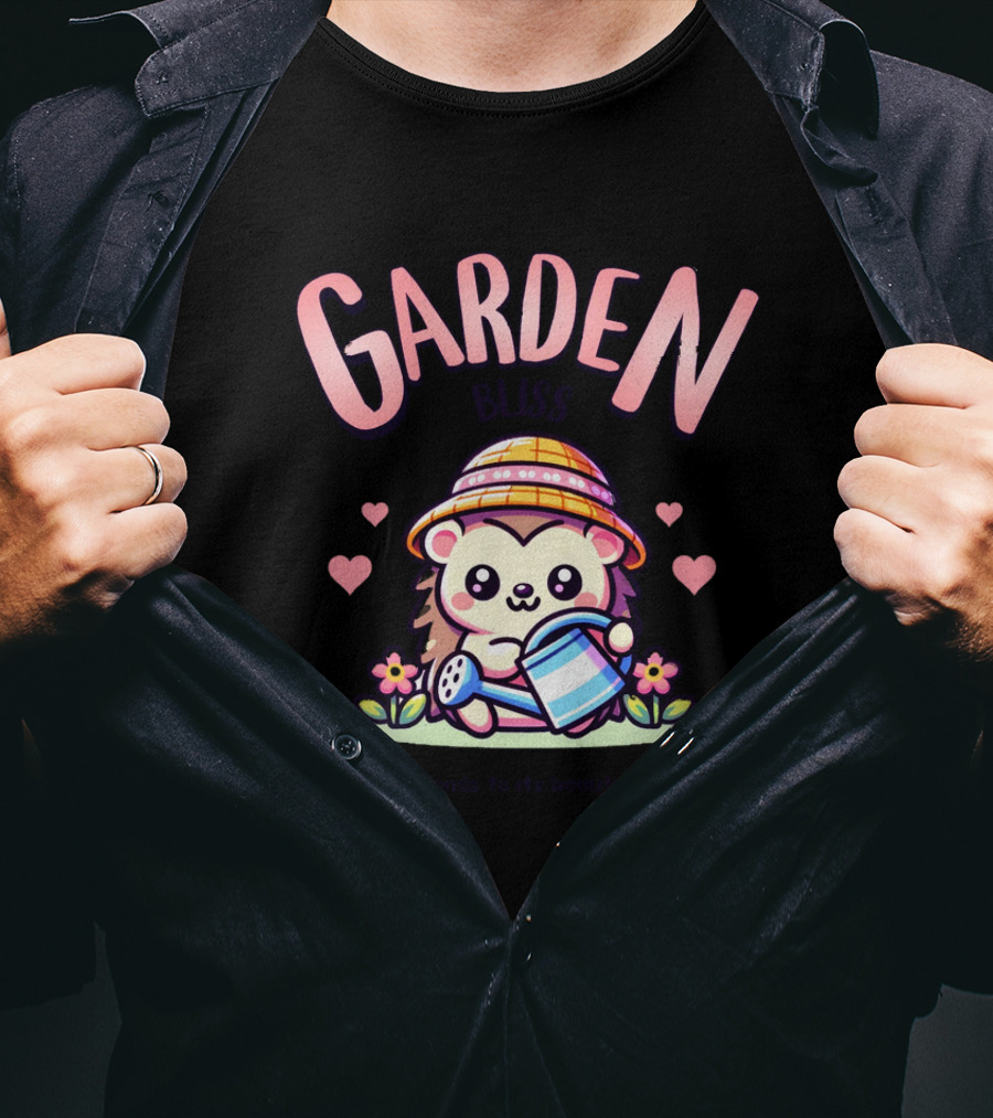 Garden Bliss Hedgehog Tends To Its Beautiful Garden T-Shirt