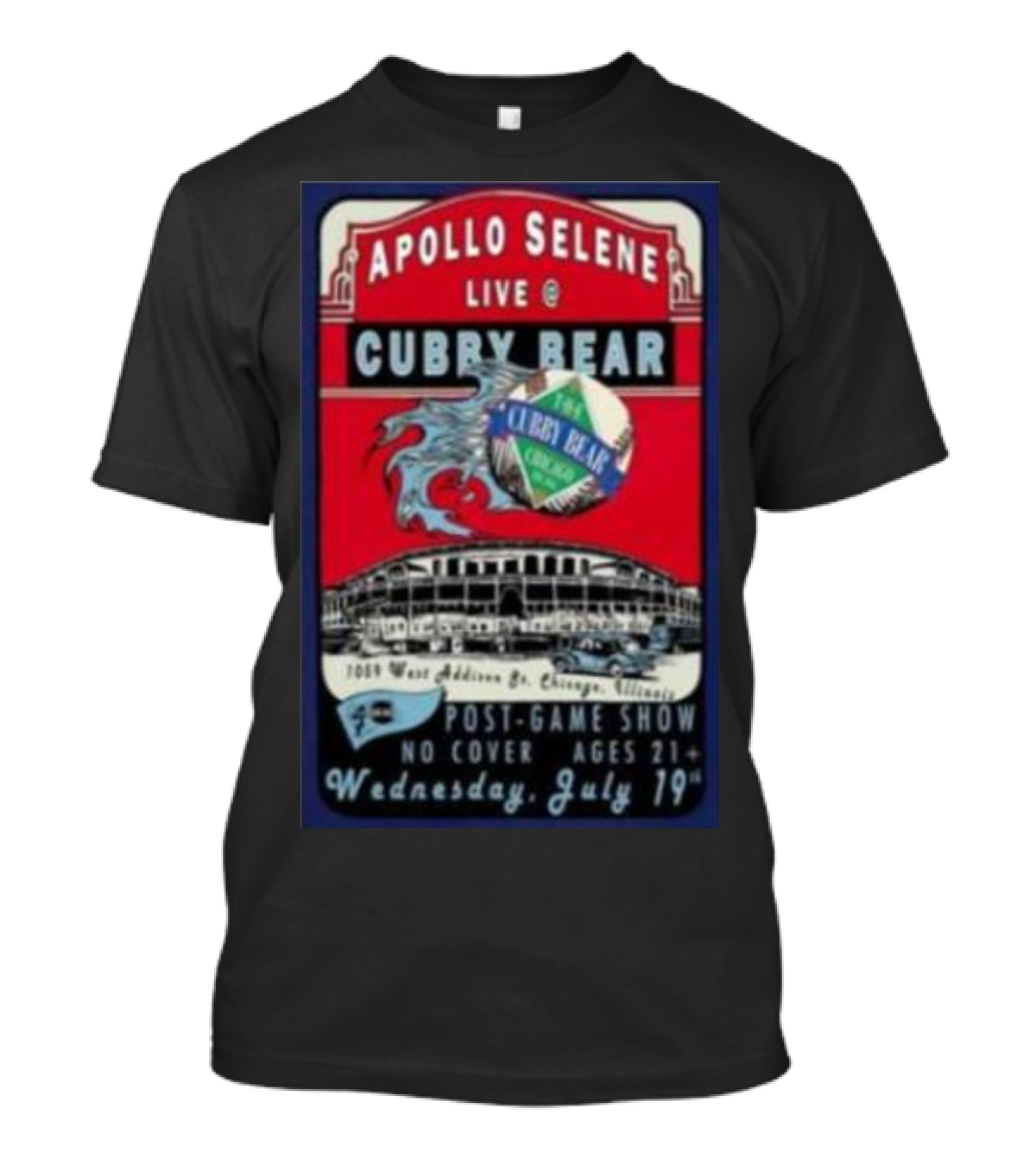 Apollo Selene Live At Cubby Bear Chicago July 19 Post-Game Show 21+ T-Shirt