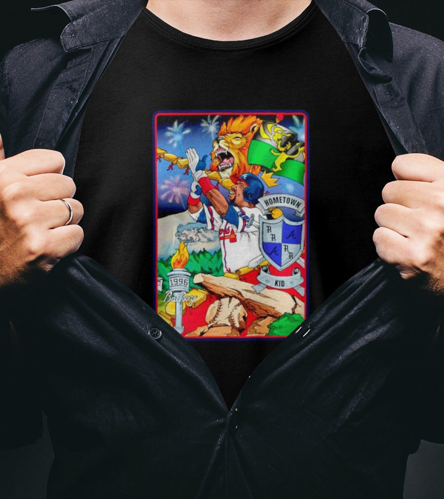 Hometown Kid Bat Boy 1996 Braves Lion Fireworks T-Shirt