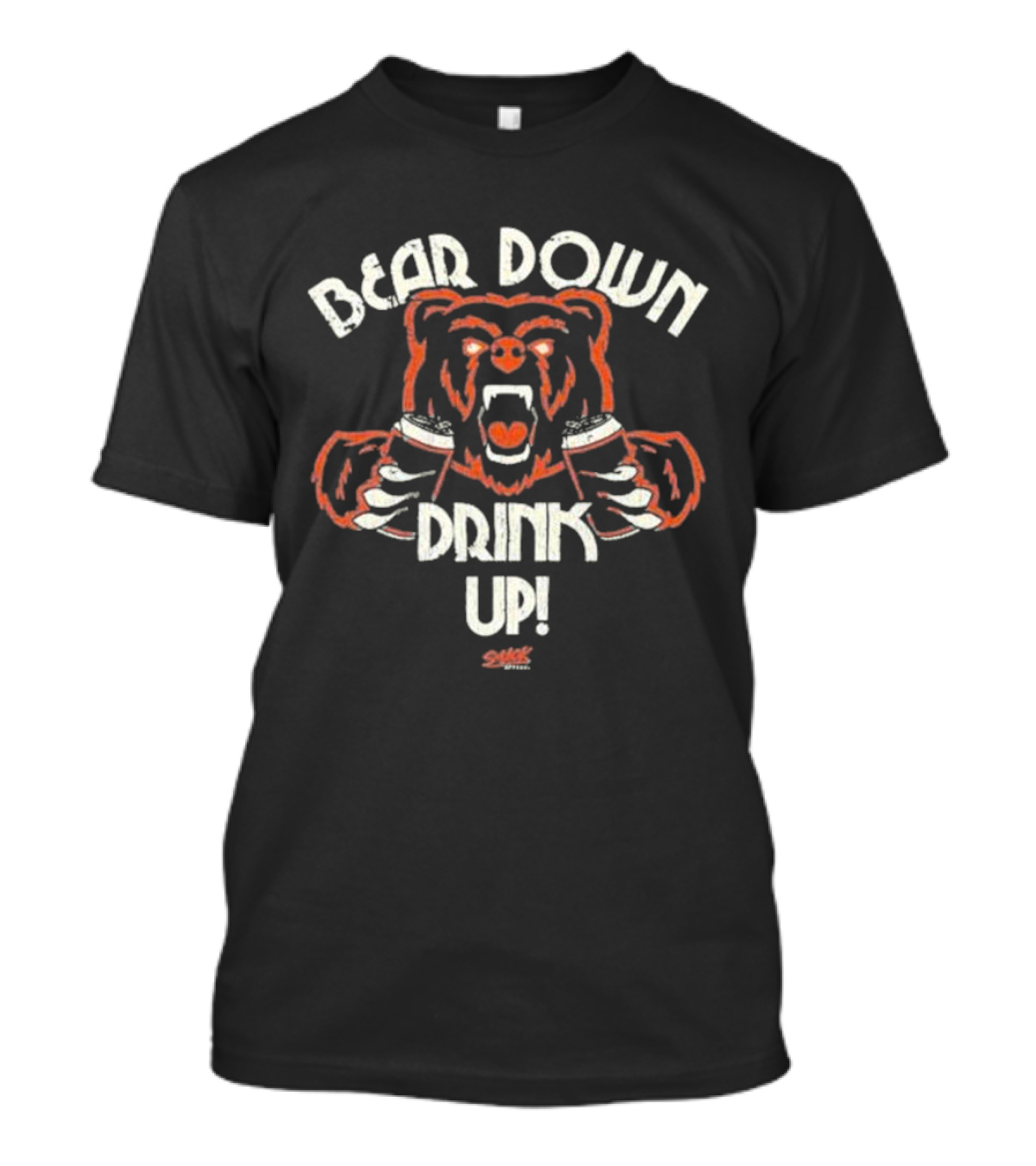 Bear Down Drink Up Chicago Football Bear T-Shirt