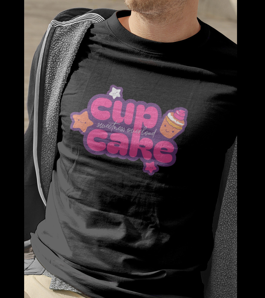 Cupcake Sweetness Overload Cute Star Faces T-Shirt