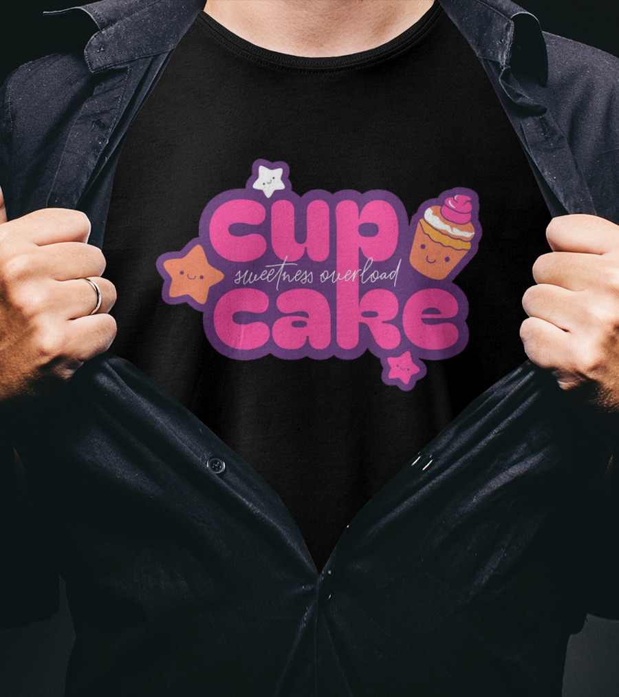 Cupcake Sweetness Overload Cute Star Faces T-Shirt