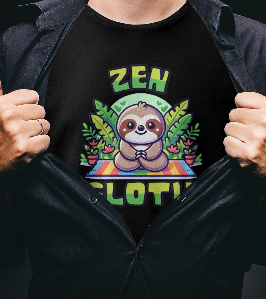 Zen Sloth Finds Peace In A Yoga Pose T-Shirt