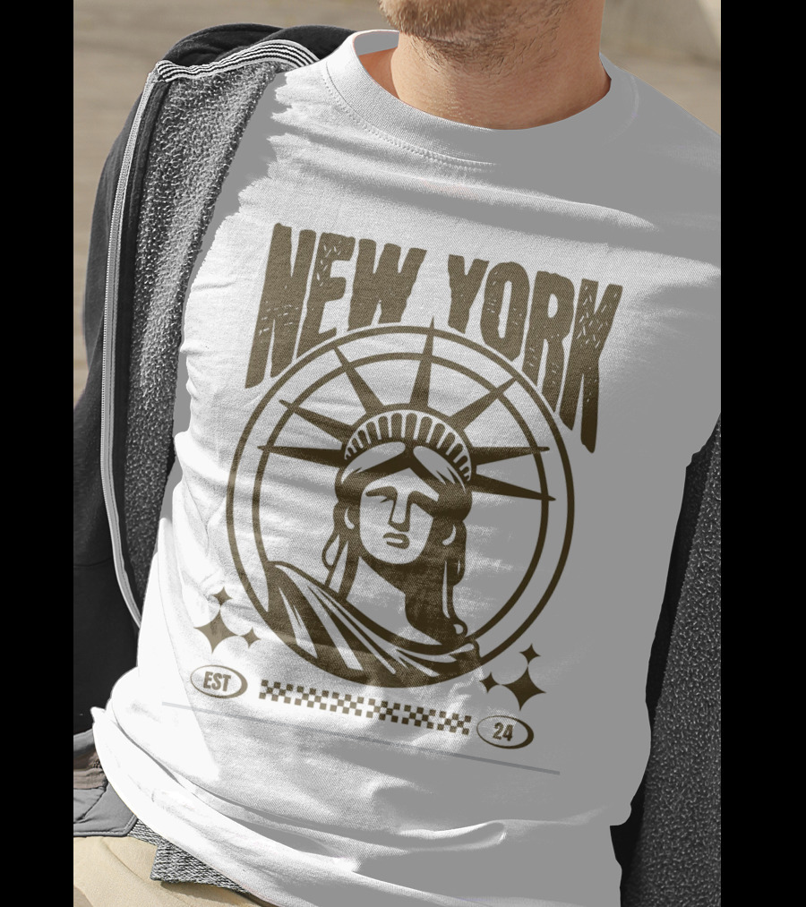 New York Statue Of Liberty EST 24 T-Shirt