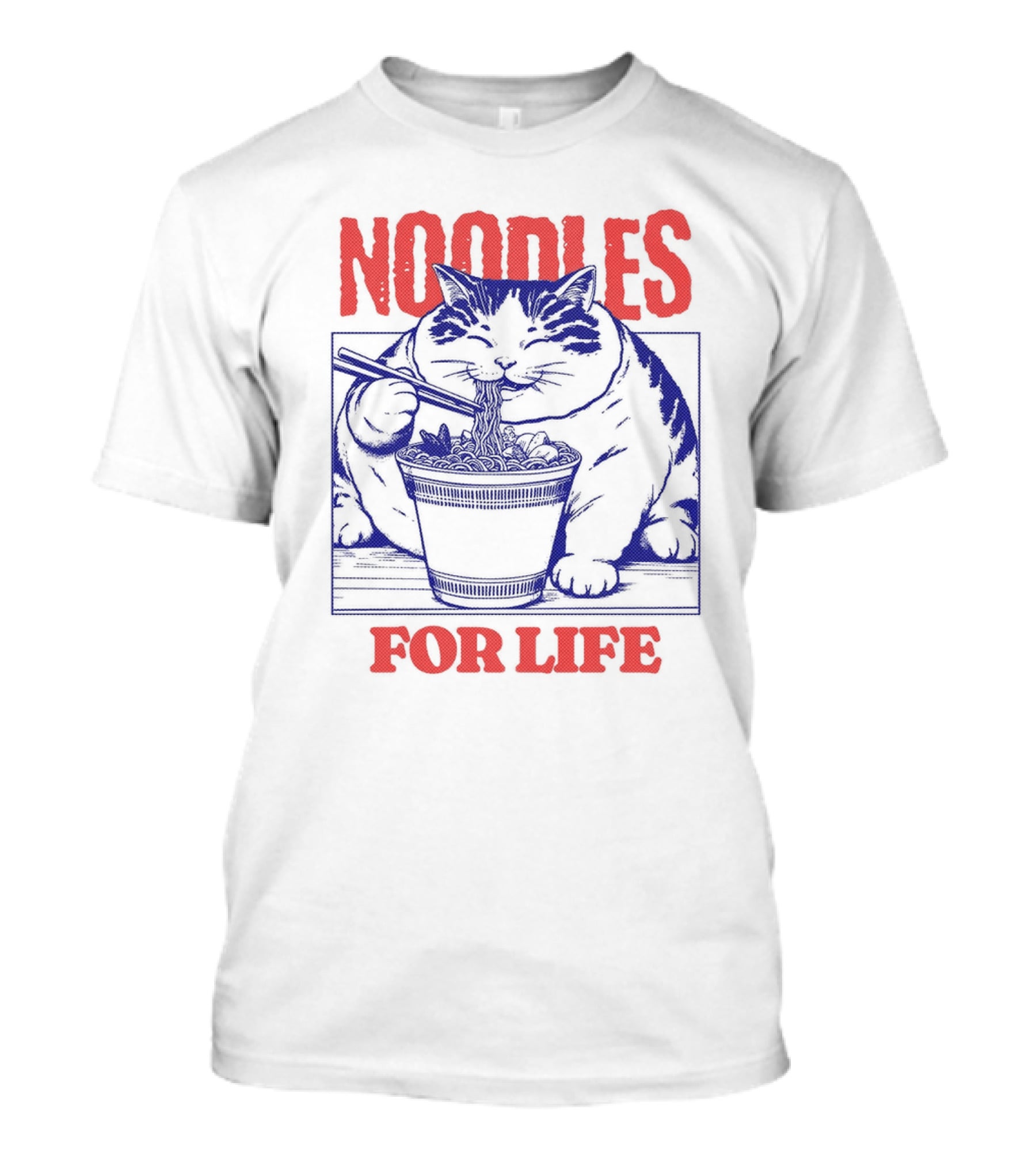 Noodles For Life Cat Eating Ramen T-Shirt