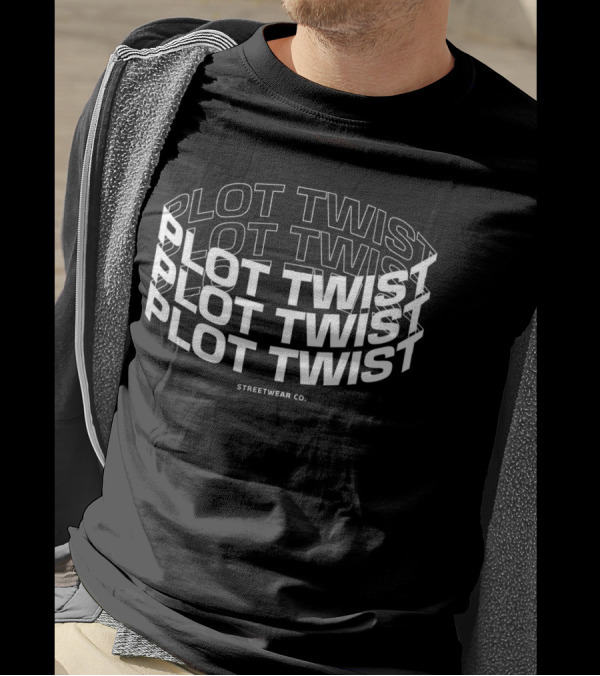 Plot Twist Streetwear Co. Repeated Text T-Shirt