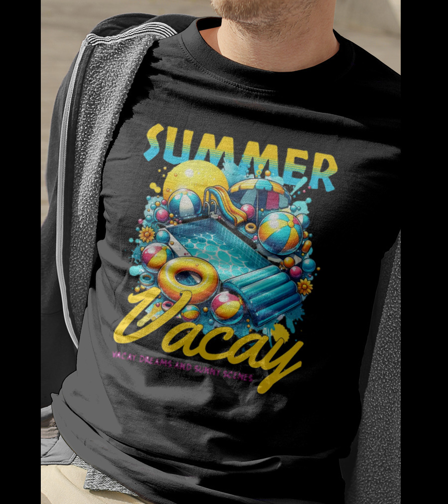 Summer Vacay Dreams And Sunny Scenes Pool Party T-Shirt