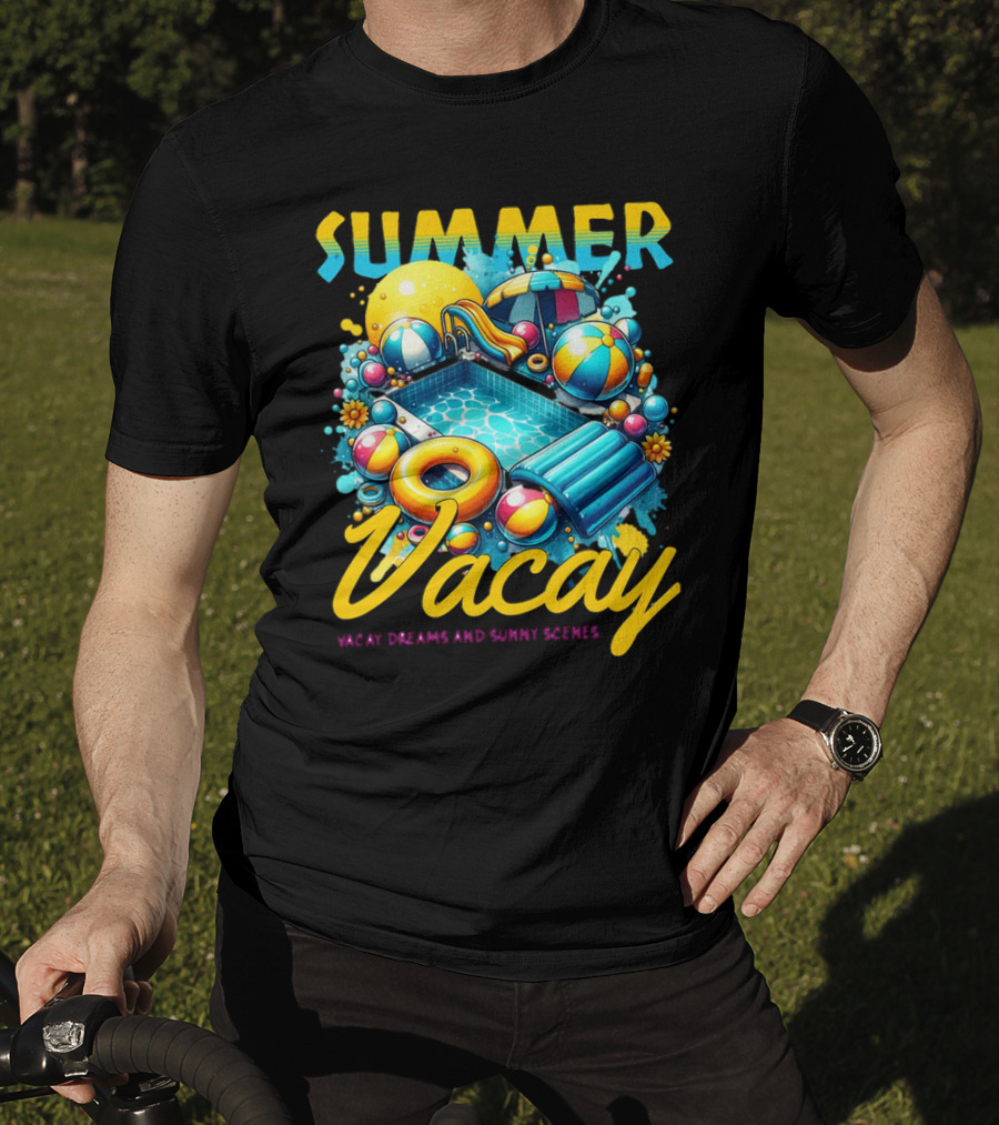 Summer Vacay Dreams And Sunny Scenes Pool Party T-Shirt