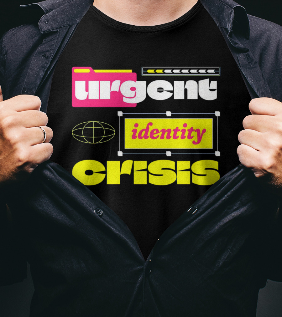 Urgent Identity Crisis Folder Globe T-Shirt
