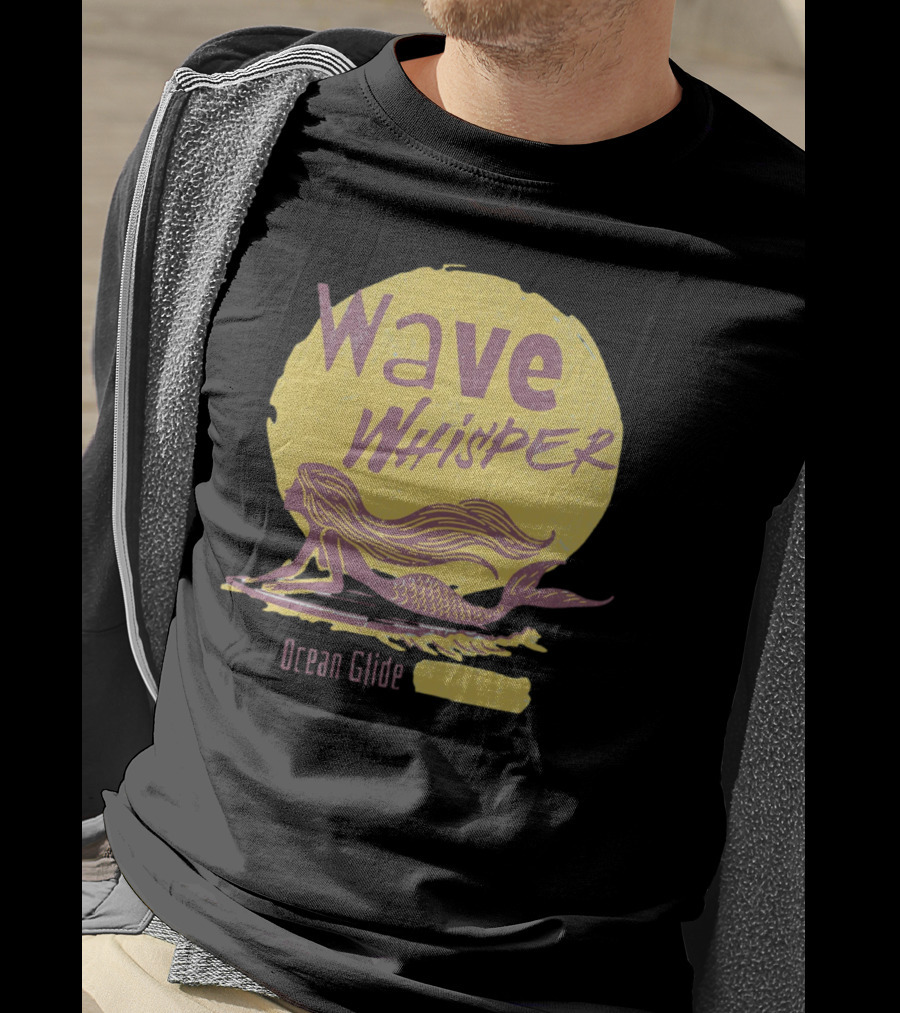Wave Whisper Ocean Glide Mermaid In Moonlight T-Shirt