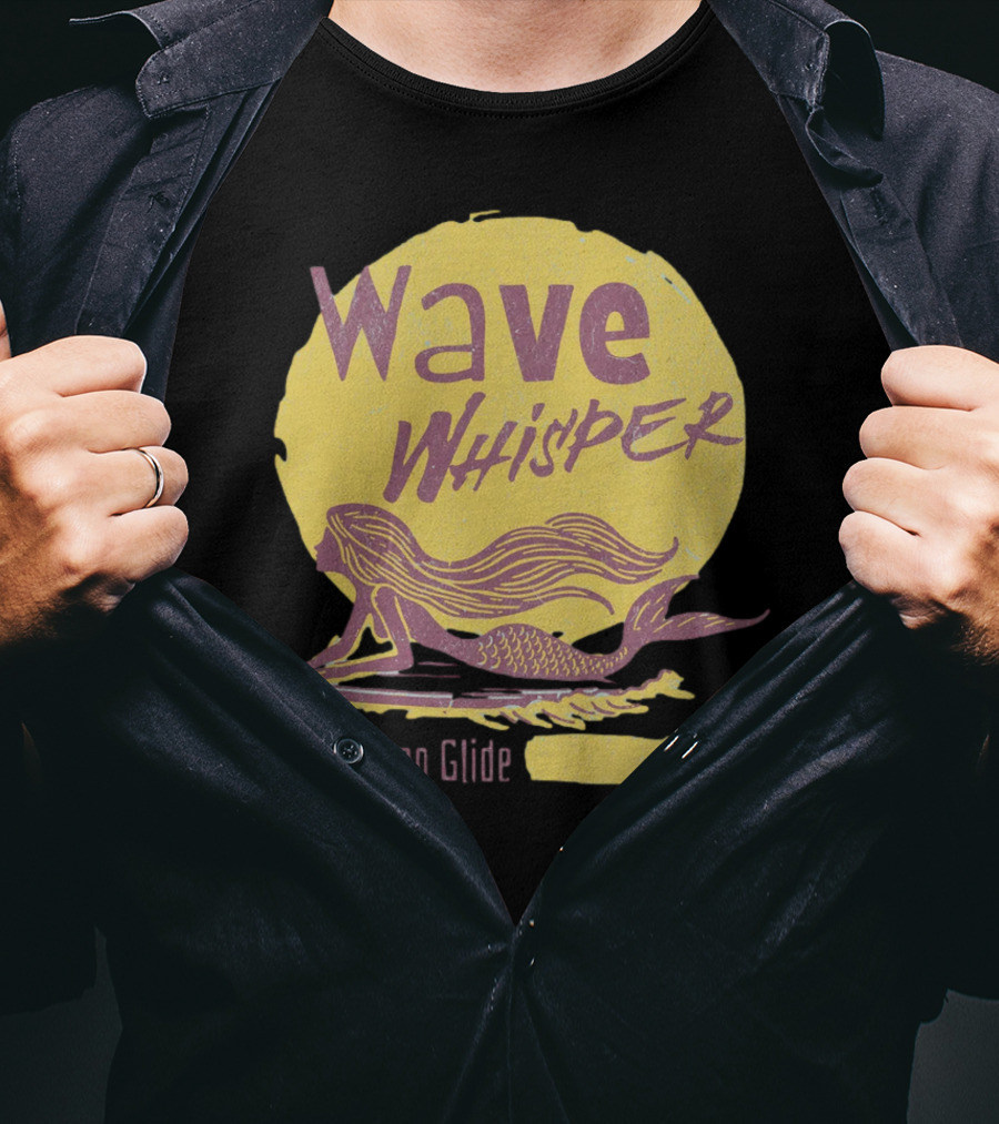 Wave Whisper Ocean Glide Mermaid In Moonlight T-Shirt