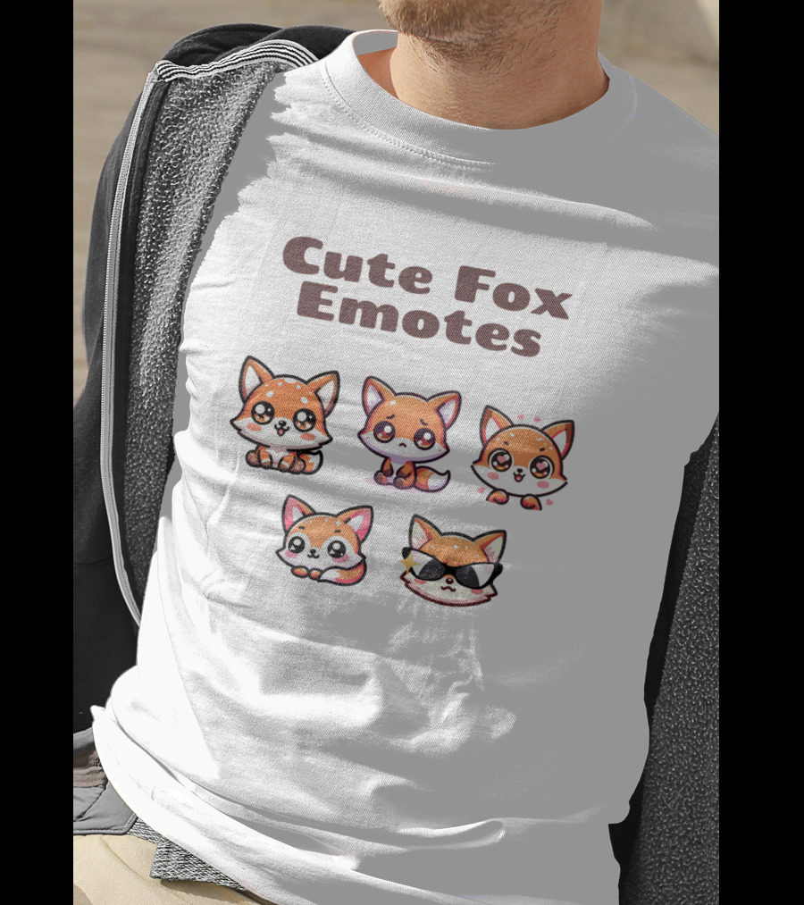 Cute Fox Emotes Collection Playful Expressions T-Shirt