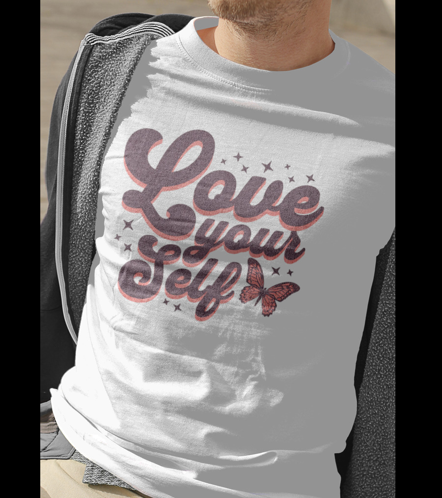 Love Yourself Butterfly With Stars T-Shirt