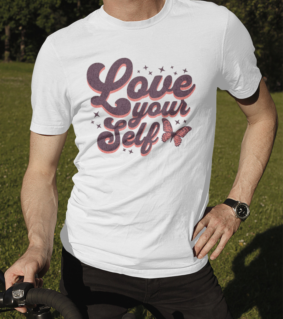 Love Yourself Butterfly With Stars T-Shirt