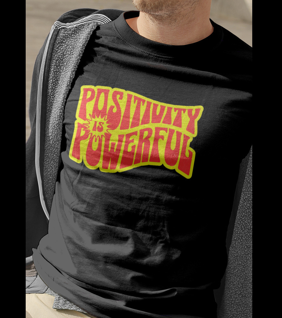 Positivity Is Powerful Retro Typography T-Shirt