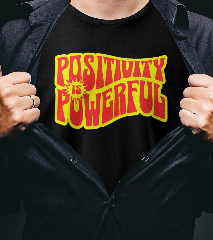 Positivity Is Powerful Retro Typography T-Shirt