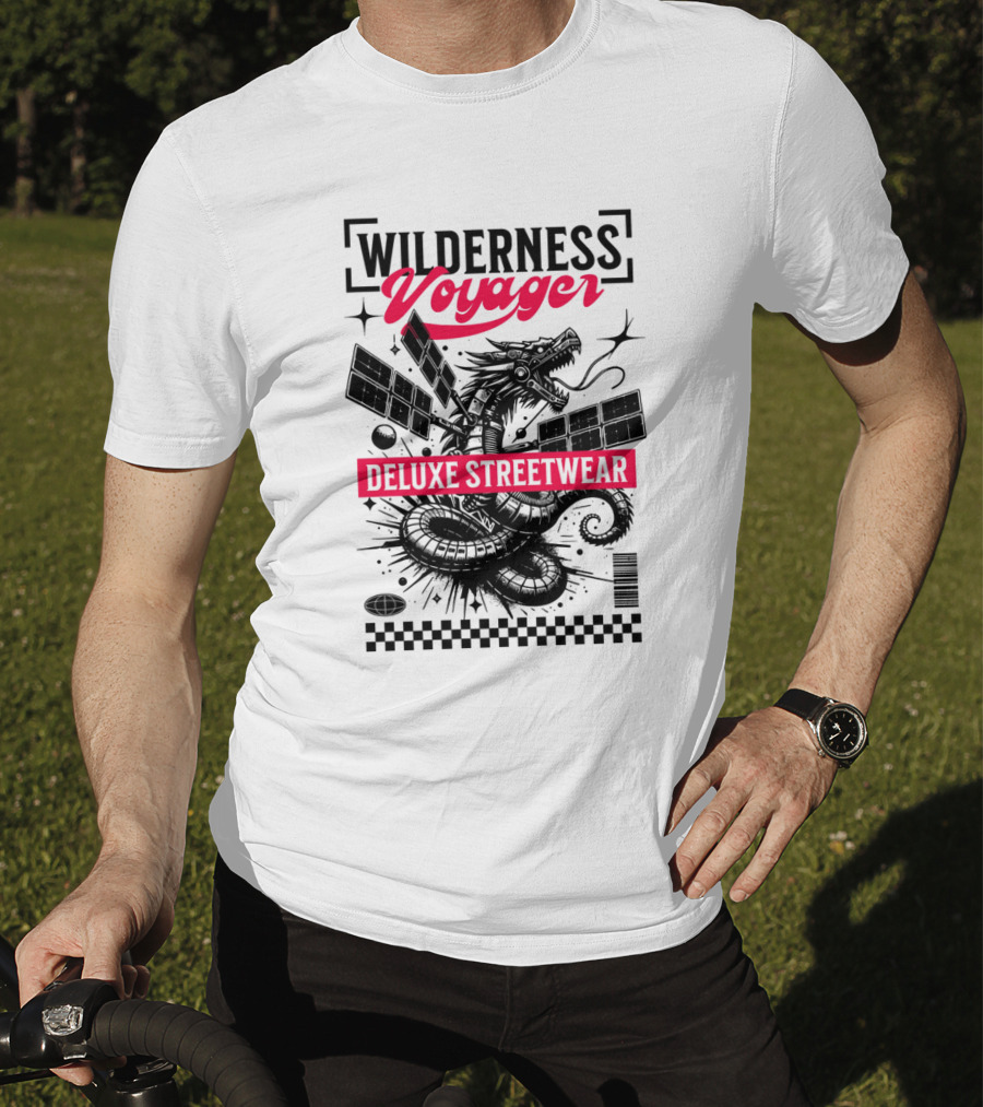 Wilderness Voyager Deluxe Streetwear Dragon Satellite T-Shirt