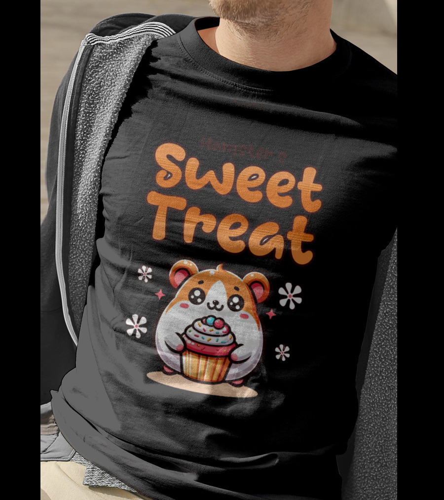 Hamster's Sweet Treat Cupcake Cute Creamy Delight T-Shirt