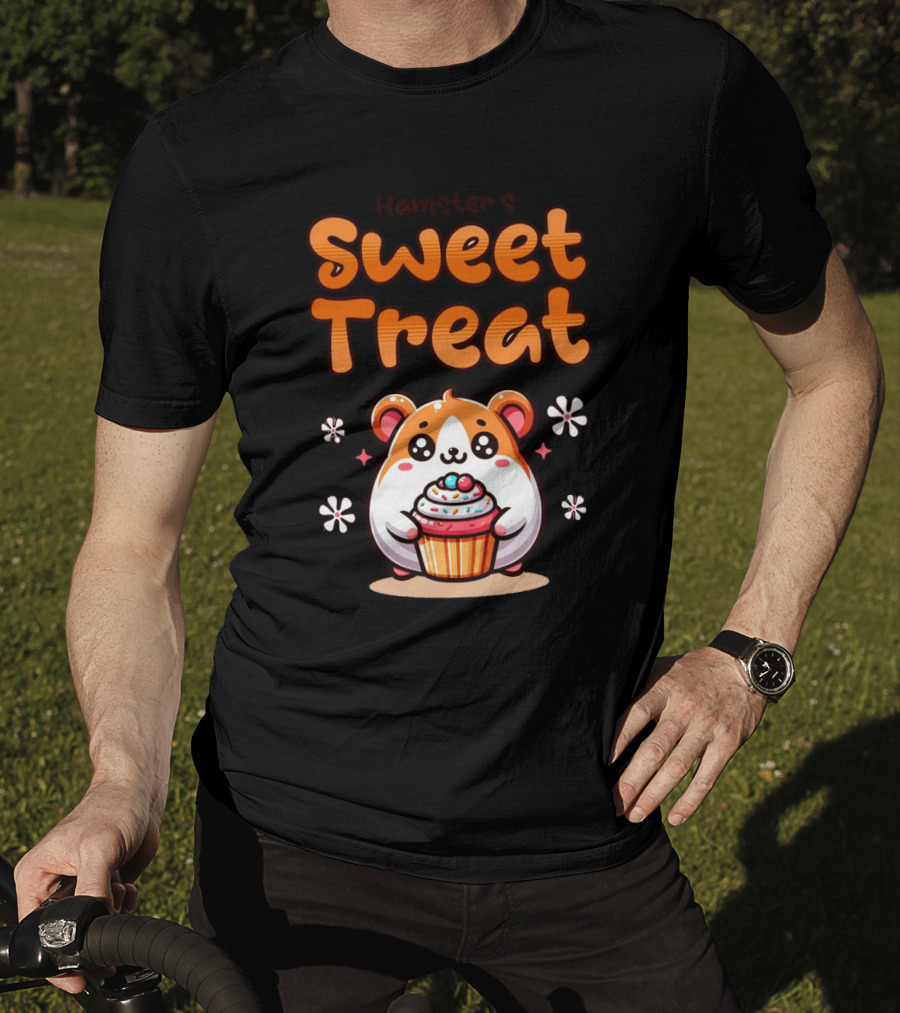 Hamster's Sweet Treat Cupcake Cute Creamy Delight T-Shirt
