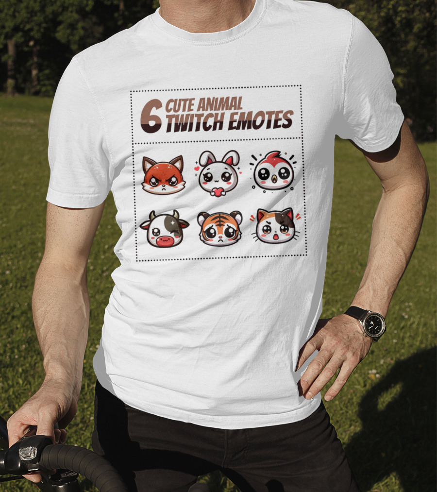 6 Cute Animal Twitch Emotes T-Shirt