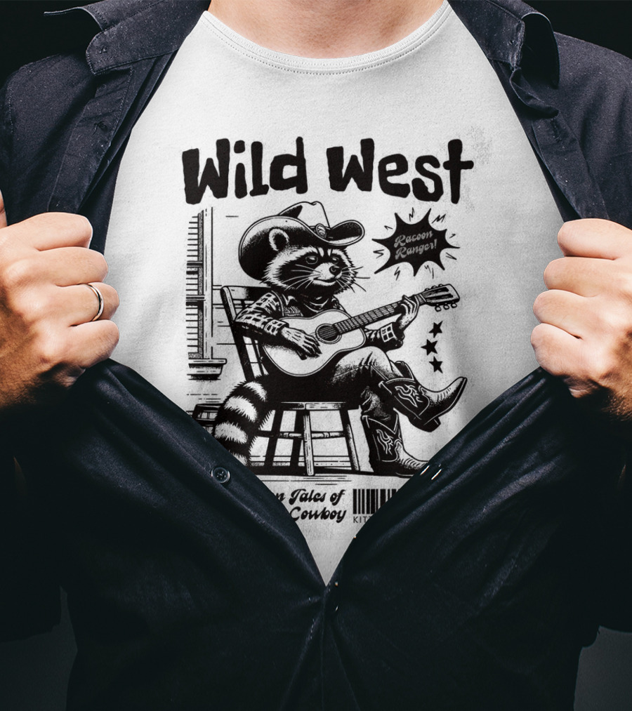 Wild West Raccoon Ranger Western Tales Of The Raccoon Cowboy T-Shirt