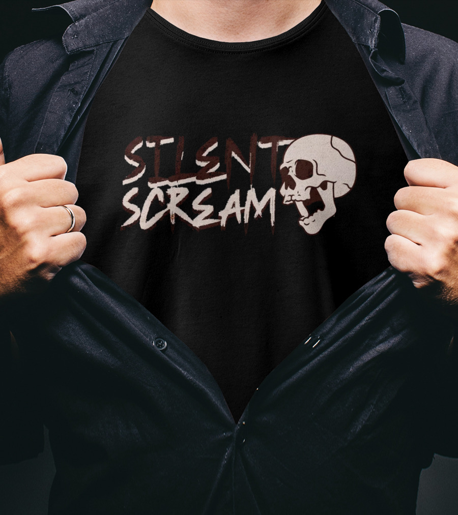 Silent Scream Skull Art With Screaming Skull Face T-Shirt