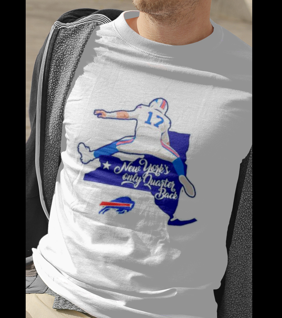 Buffalo Bills 17 New York's Only Quarterback With Iconic Jump And Team Colors T-Shirt