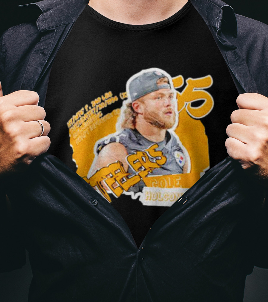 Steelers Football Cole Holcomb 55 Weight 240 Lbs Height 6'1 T-Shirt
