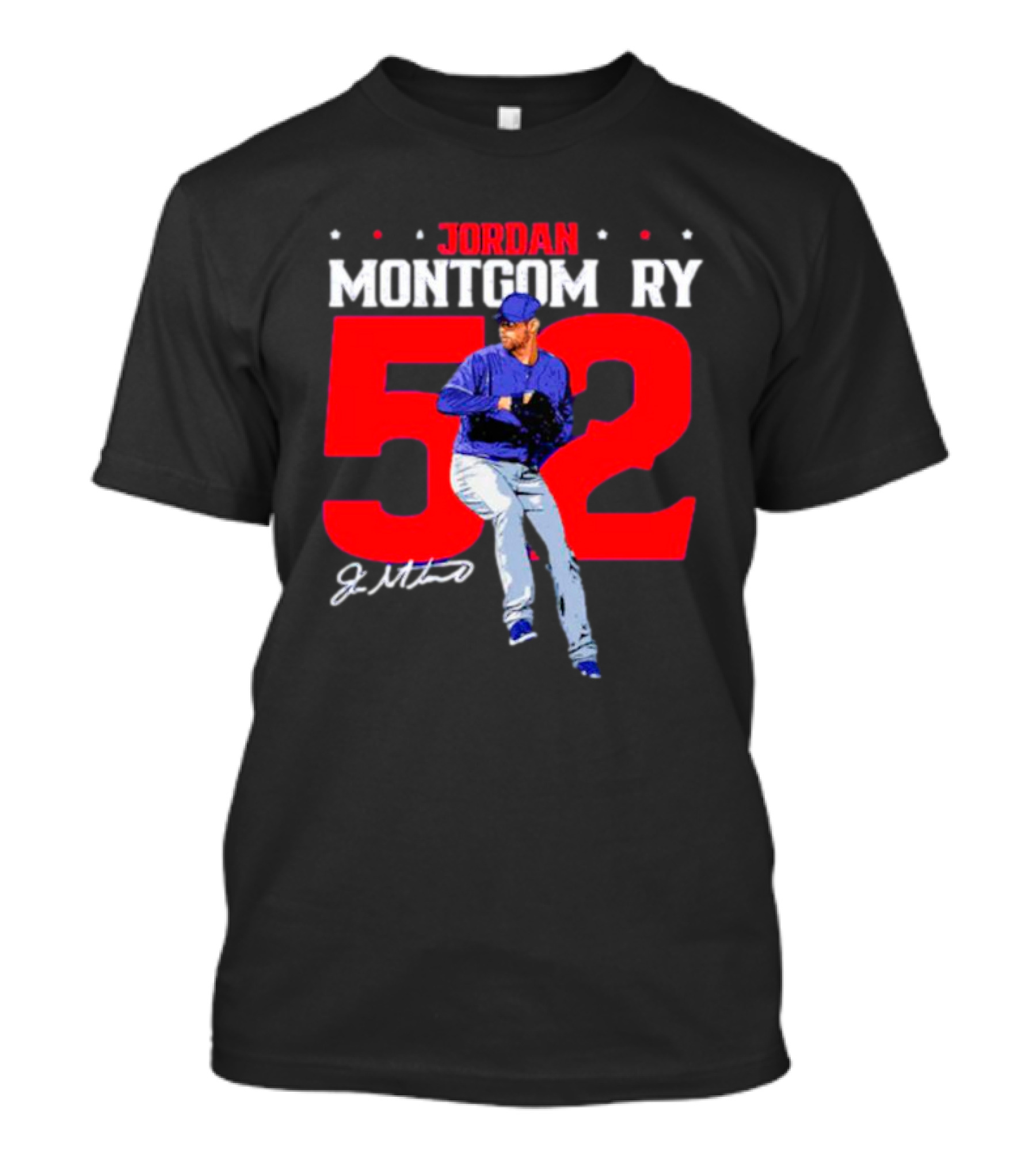 Jordan Montgomery 52 Texas Rangers Signature Pitcher T-Shirt