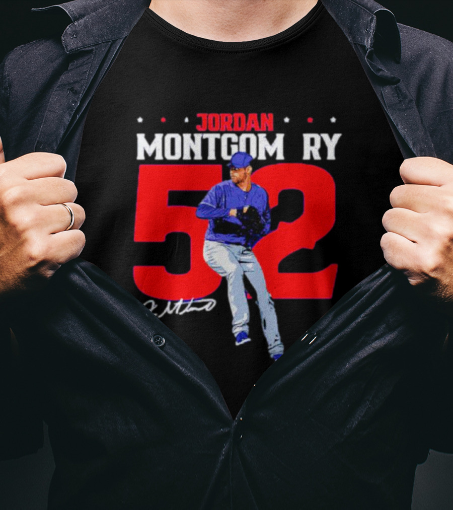 Jordan Montgomery 52 Texas Rangers Signature Pitcher T-Shirt