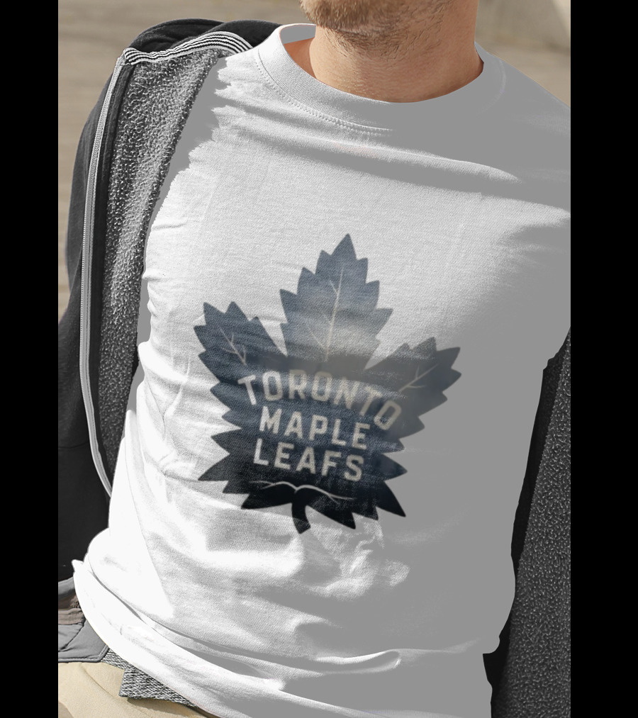 Toronto Maple Leafs Logo In Maple Leaf Shape T-Shirt