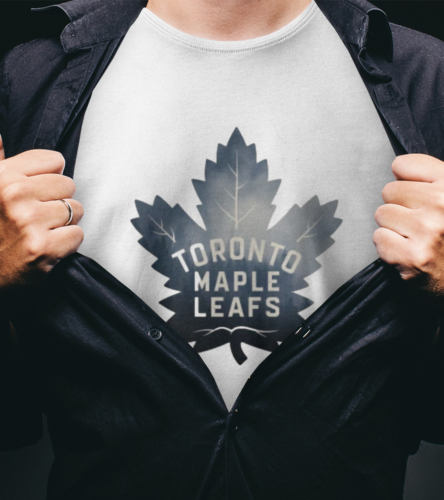 Toronto Maple Leafs Logo In Maple Leaf Shape T-Shirt