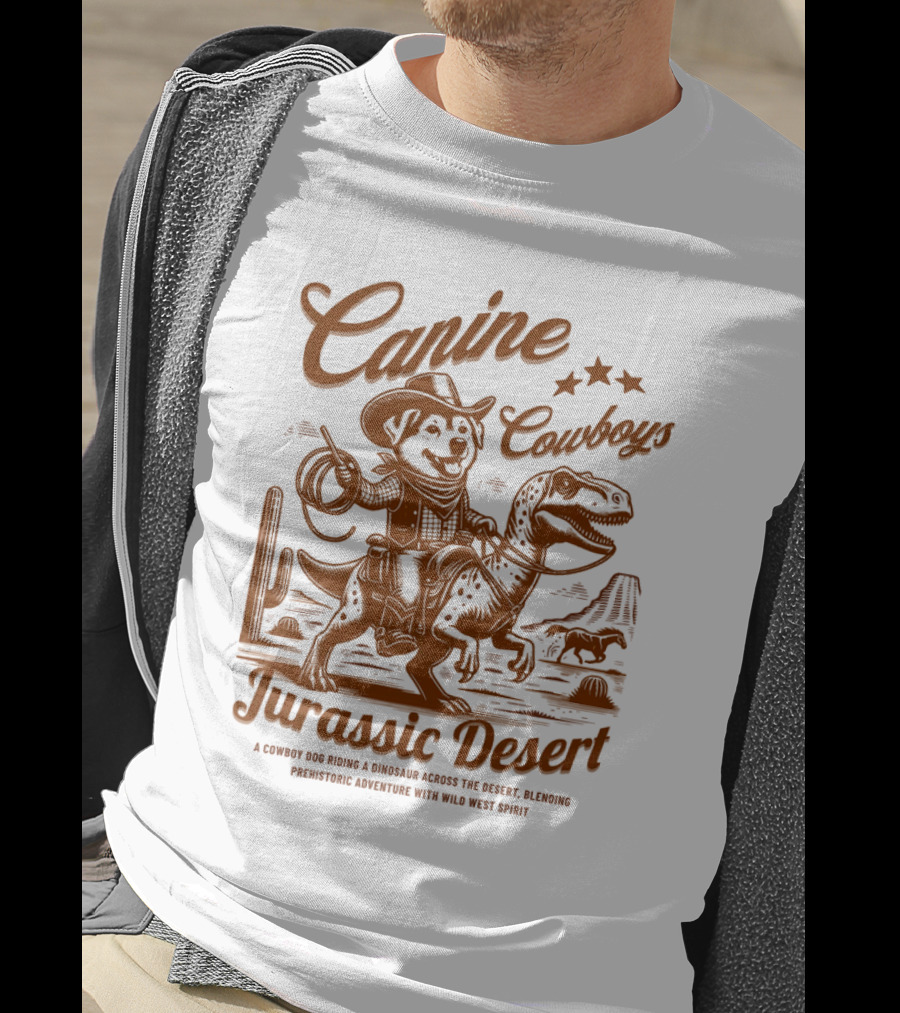 Canine Cowboys Jurassic Desert Adventure With Wild West Spirit T-Shirt