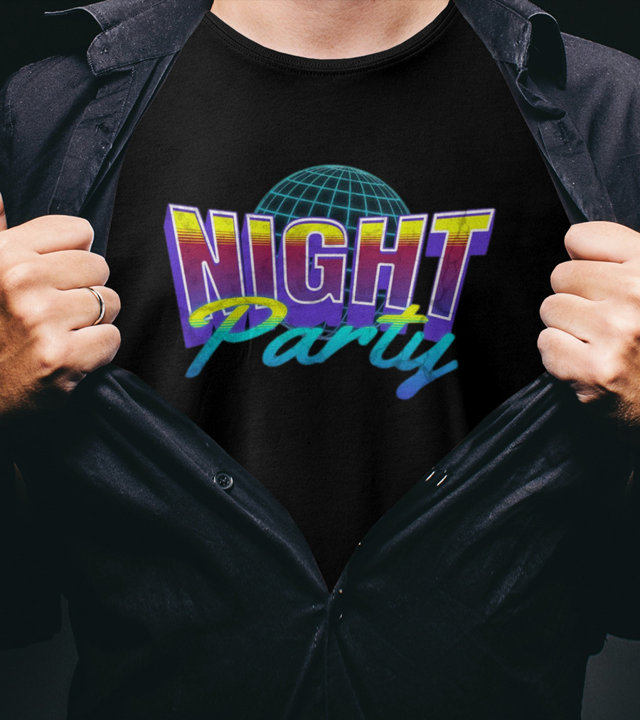 NIGHT Party Disco Ball Retro T-Shirt