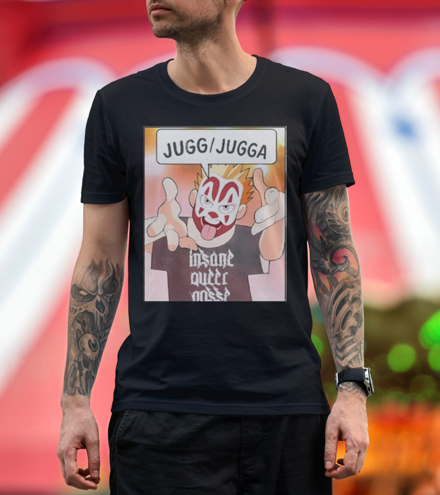Jugg Jugga Insane Queer Posse Cartoon Character Clown Face T-Shirt