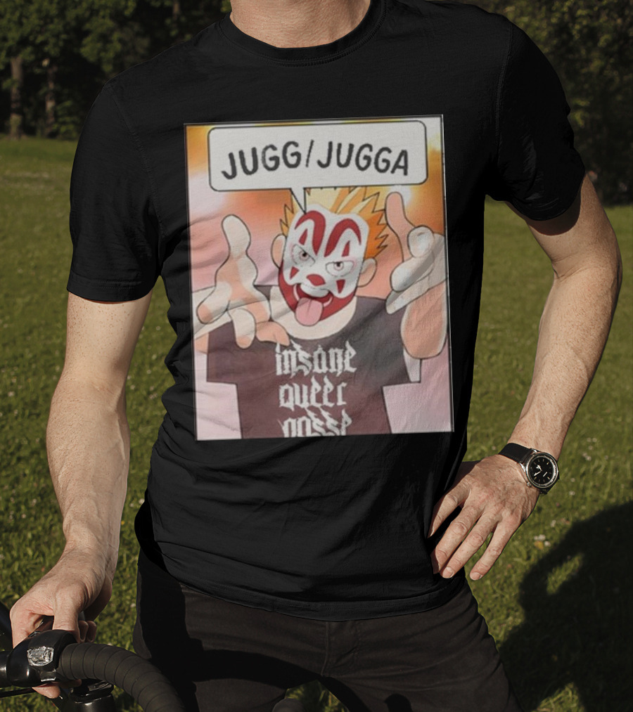 Jugg Jugga Insane Queer Posse Cartoon Character Clown Face T-Shirt