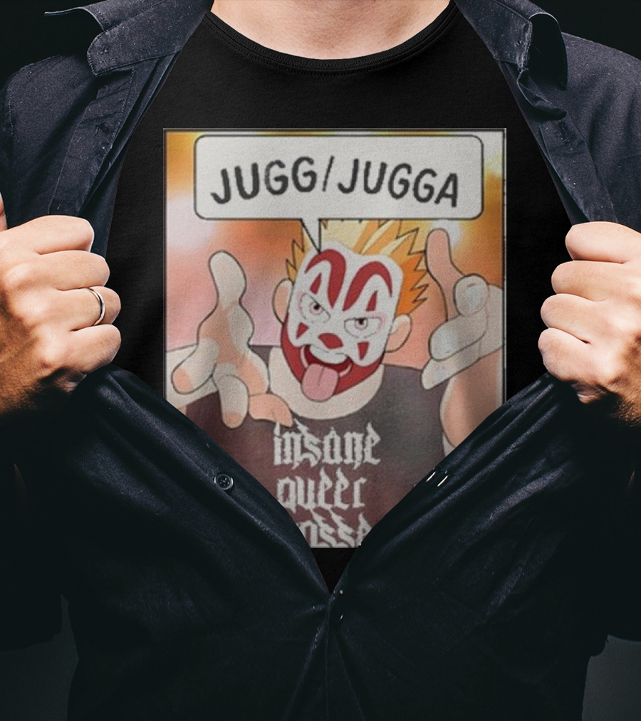 Jugg Jugga Insane Queer Posse Cartoon Character Clown Face T-Shirt
