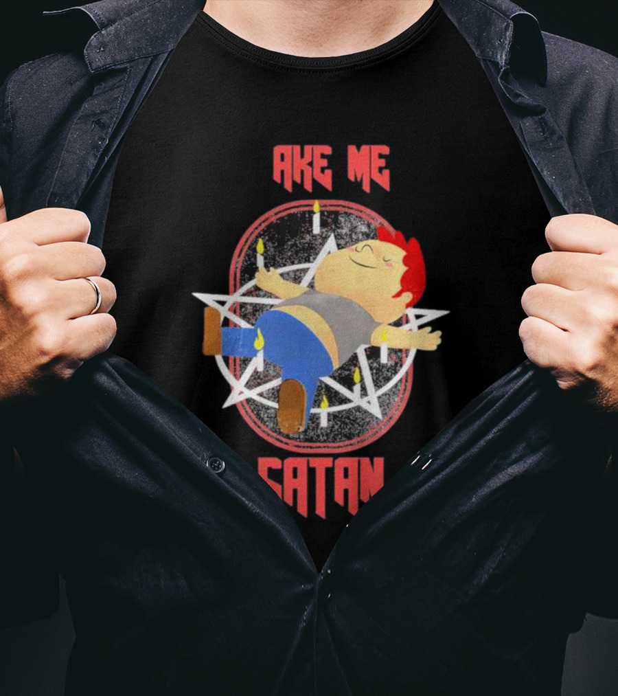 Ake Me Satan Kid Lying On Pentagram With Candles T-Shirt