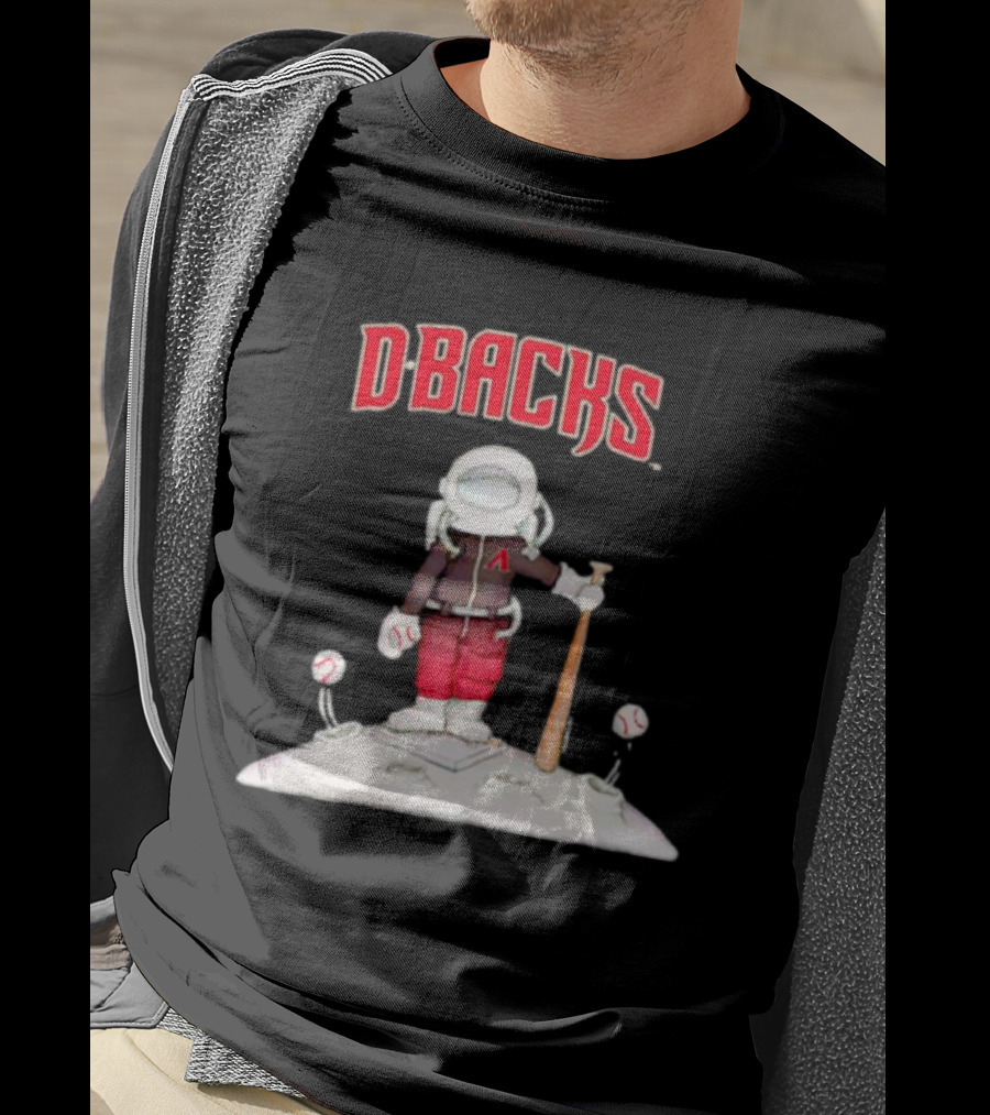 Dbacks Astronaut Mascot With Baseball Bat On Moon T-Shirt