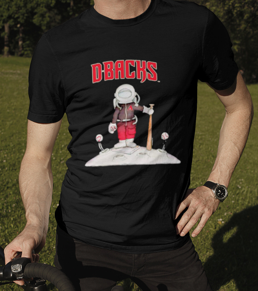 Dbacks Astronaut Mascot With Baseball Bat On Moon T-Shirt