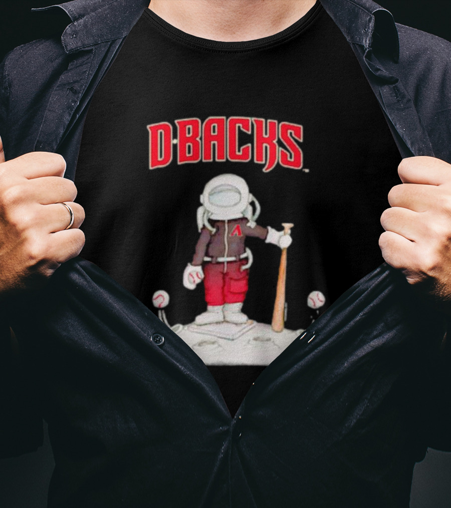 Dbacks Astronaut Mascot With Baseball Bat On Moon T-Shirt