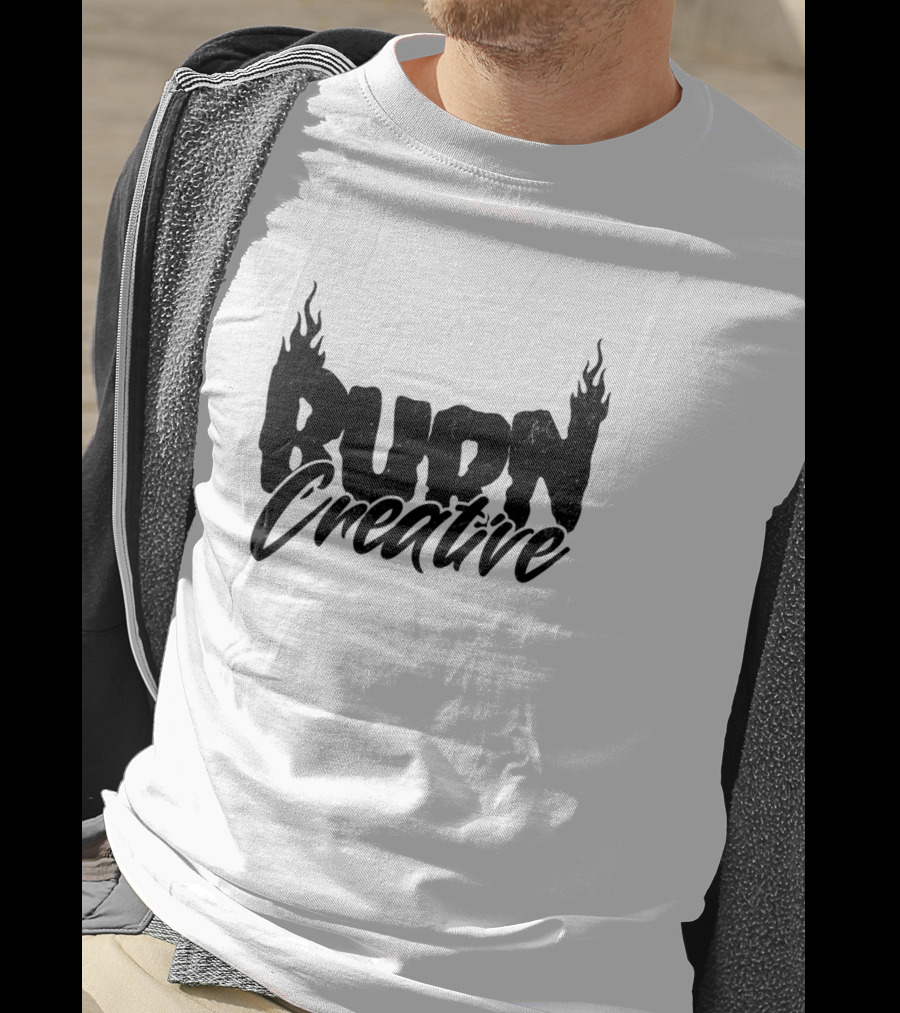 Burn Creative Flame Text T-Shirt