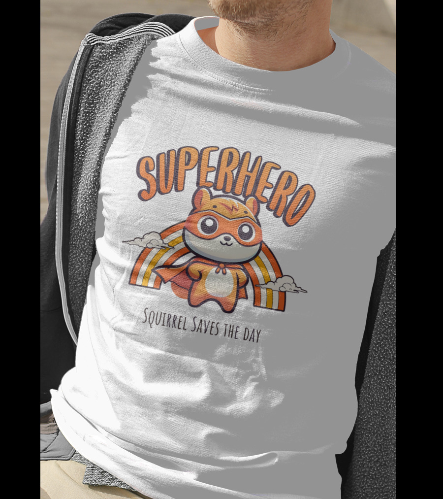 Superhero Squirrel Saves The Day T-Shirt