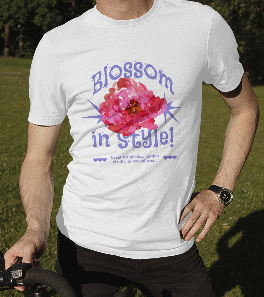 Blossom In Style Great For Picnics Garden Strolls Or Casual Wear T-Shirt